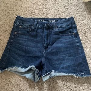 dark blue jean shorts